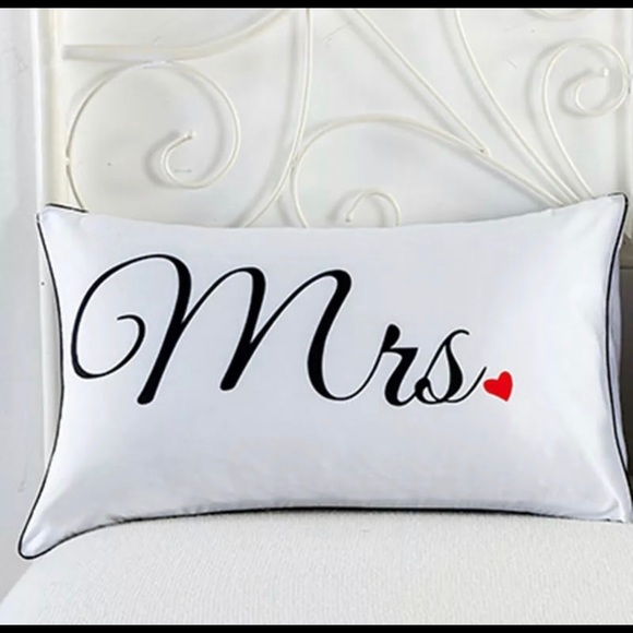 Mr. and Mrs. Decorative Queen Pillowcases - Picture 2 of 6
